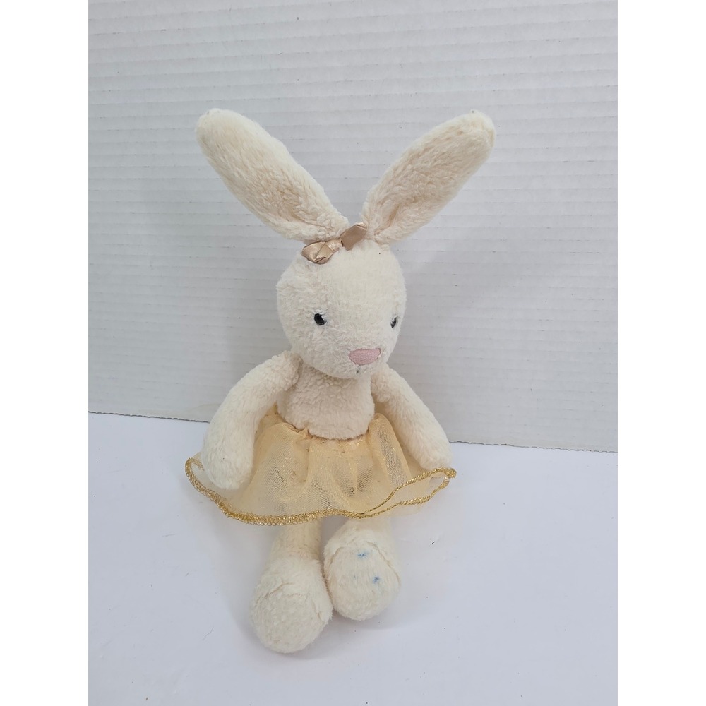 Jellycat Arabesque Bunny Ballerina Plush Cream Gold Tutu Stuffed Animal‎ 11"